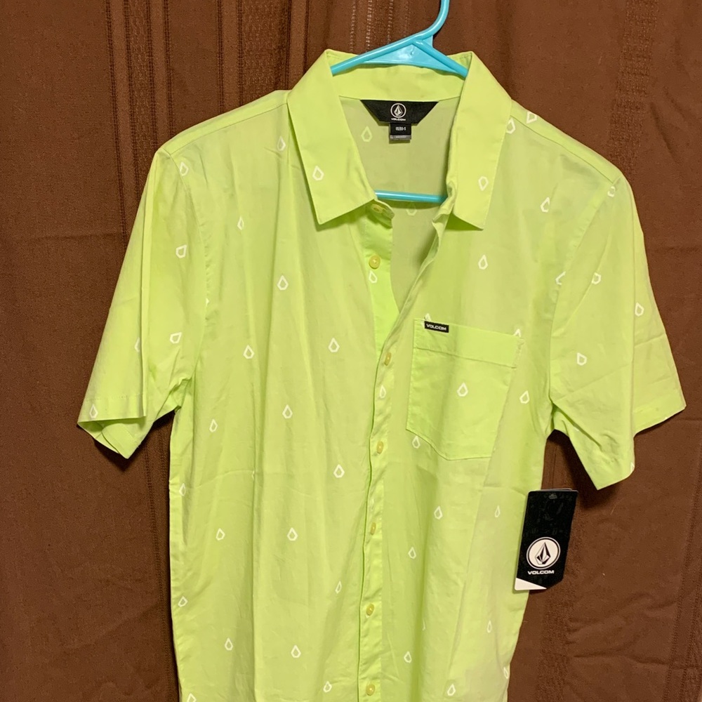 Volcom Men's Bright Green Casual Shirt